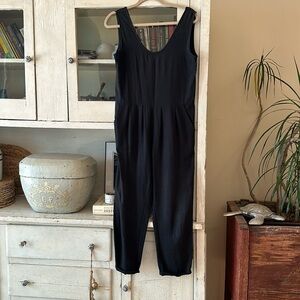 Ozma raw silk black jumpsuit, xs